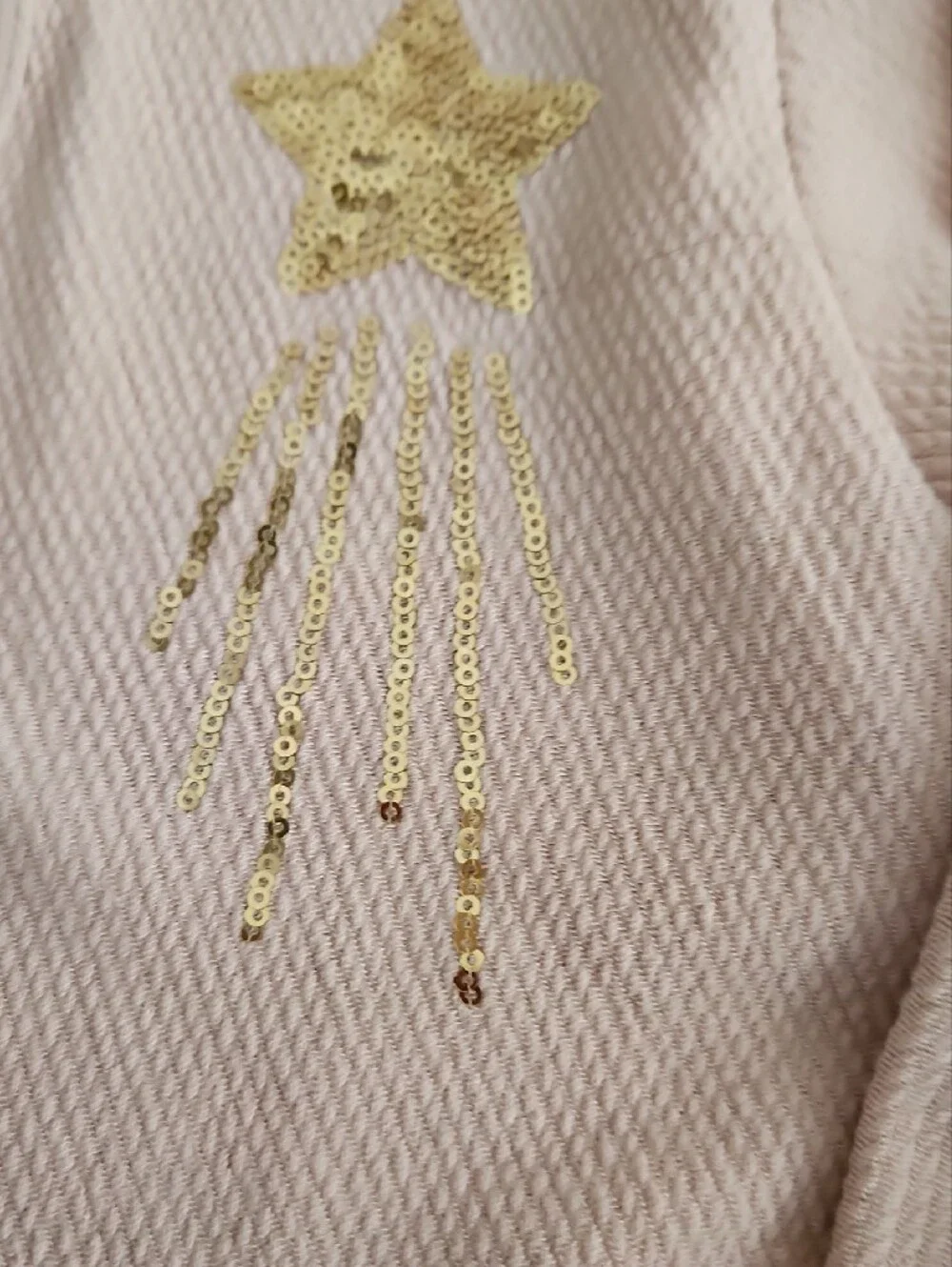 Zunie Pink Knit Top with Gold Star & Taupe Tiered Skirt Set